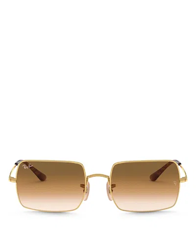 Ray Ban Ray-ban Square Sunglasses, 54mm In Gold/brown Gradient