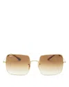 Ray Ban Ray-ban Square Sunglasses, 54mm In Gold/clear Gradient Brown