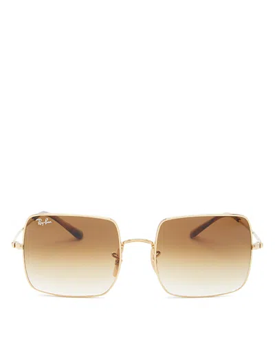 Ray Ban Ray-ban Square Sunglasses, 54mm In Gold/clear Gradient Brown
