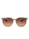 Ray Ban Square Sunglasses In Brown