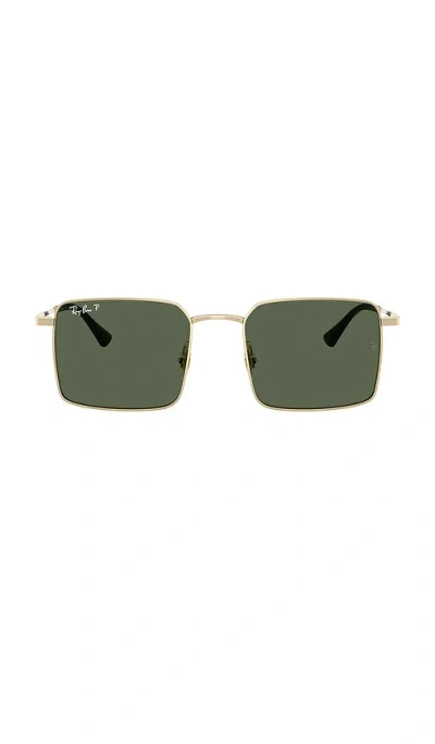 Ray Ban Square Sunglasses In Gold