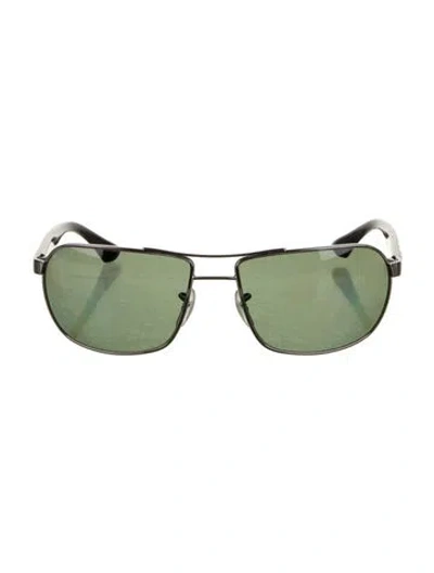 Pre-owned Ray Ban Square Tinted Sunglasses In Black