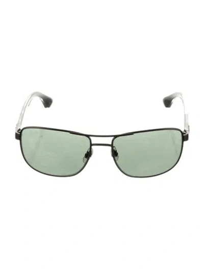 Pre-owned Ray Ban Square Tinted Sunglasses In Black