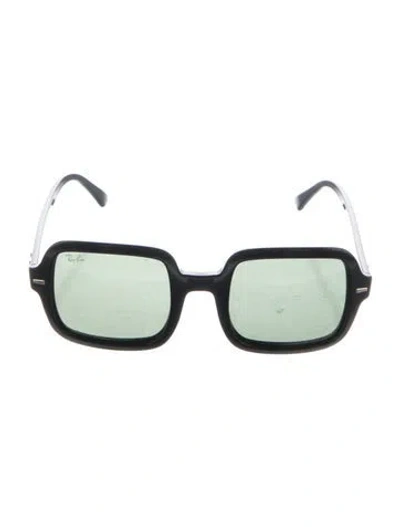 Pre-owned Ray Ban Square Tinted Sunglasses In Black