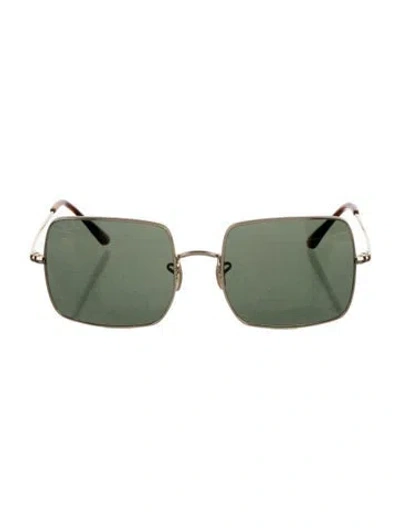 Pre-owned Ray Ban Square Tinted Sunglasses In Brown