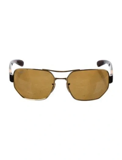 Pre-owned Ray Ban Square Tinted Sunglasses In Brown