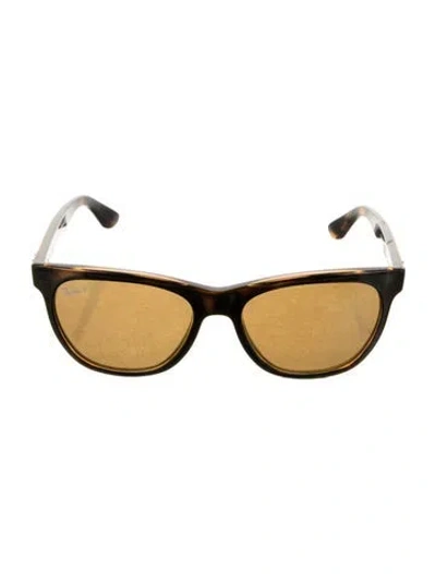 Pre-owned Ray Ban Square Tinted Sunglasses In Brown