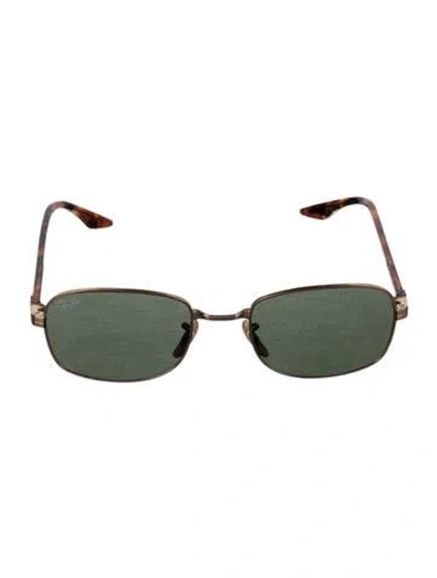 Pre-owned Ray Ban Square Tinted Sunglasses In Brown