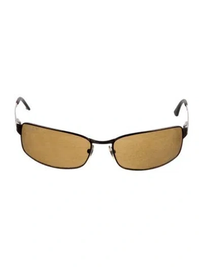 Pre-owned Ray Ban Square Tinted Sunglasses In Brown