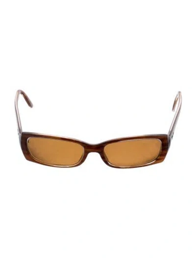 Pre-owned Ray Ban Square Tinted Sunglasses In Brown