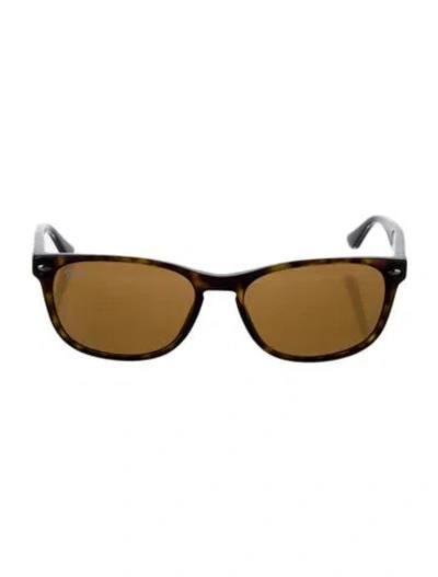 Pre-owned Ray Ban Square Tinted Sunglasses In Brown