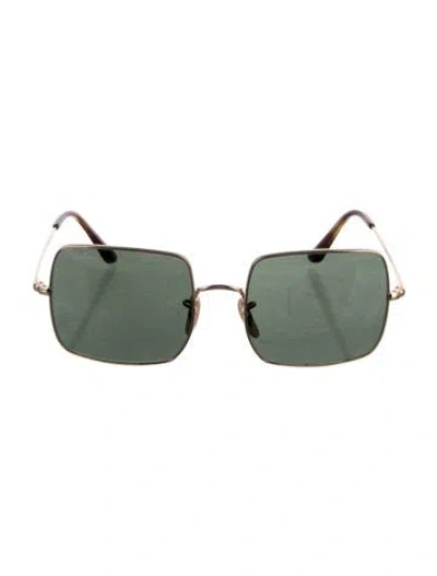 Pre-owned Ray Ban Square Tinted Sunglasses In Brown