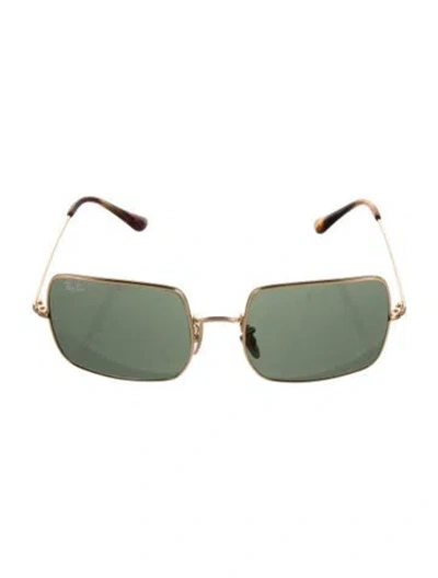 Pre-owned Ray Ban Square Tinted Sunglasses In Gold