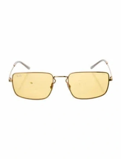 Pre-owned Ray Ban Square Tinted Sunglasses In Gold
