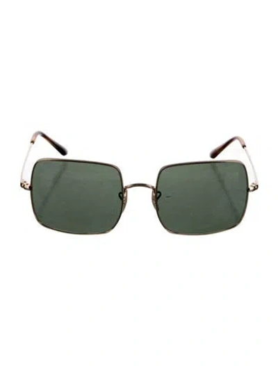Pre-owned Ray Ban Square Tinted Sunglasses In Gold