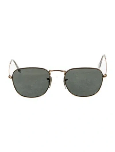 Pre-owned Ray Ban Square Tinted Sunglasses In Gold