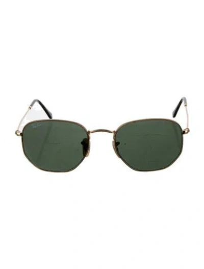 Pre-owned Ray Ban Square Tinted Sunglasses In Green