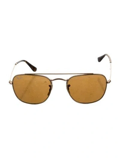 Pre-owned Ray Ban Square Tinted Sunglasses In Green