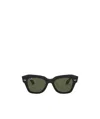 Ray Ban Rb2186 Rectangular-frame Acetate Sunglasses In Green