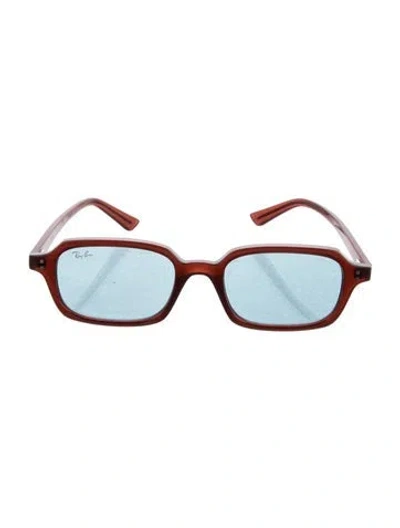 Pre-owned Ray Ban Square Tinted Sunglasses In Red/silver