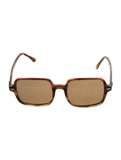 Pre-owned Ray Ban Square Tinted Sunglasses In Transparent