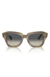 Ray Ban Ray-ban State Street 49mm Gradient Square Sunglasses In Striped Green