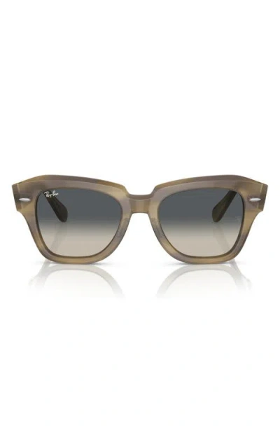 Ray Ban Ray-ban State Street 49mm Gradient Square Sunglasses In Striped Grey