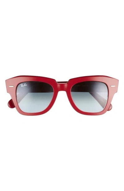Ray Ban Ray-ban State Street 49mm Gradient Square Sunglasses In Transp Red/blue Grad Grey