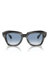 Ray Ban State Street 52mm Sunglasses In Striped Grey