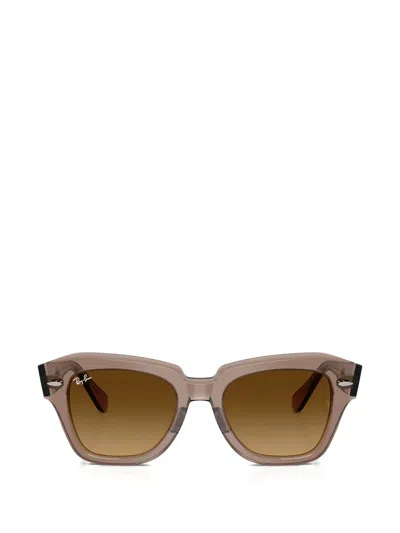 Ray Ban State Street Browline Sunglasses In Blue