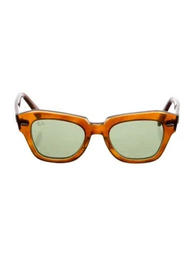 Pre-owned Ray Ban State Street Cat-eye Sunglasses In Brown