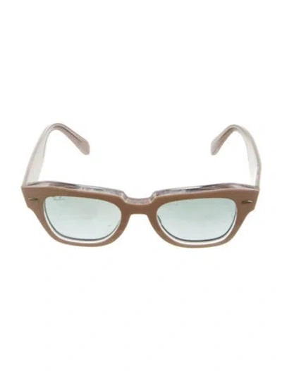 Pre-owned Ray Ban State Street Cat-eye Sunglasses In Neutrals