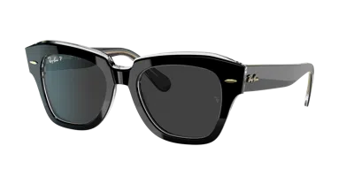 Ray Ban State Street @collection Sonnenbrillen Grau Auf Havana Fassung Schwarz Glas Polarisiert 49-20