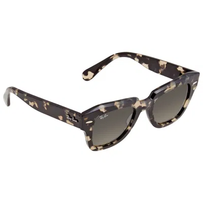 Ray Ban State Street Fleck Grey Gradient Square Unisex Sunglasses Rb2186 133371 49 In Brown