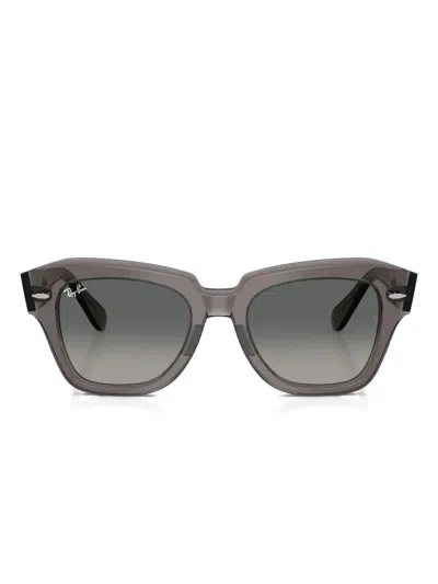 Ray Ban State Street Square-frame Sunglasses In Gray