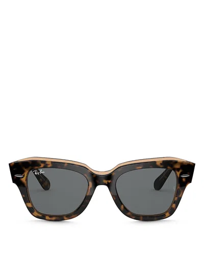 Ray Ban Ray-ban State Street Square Sunglasses, 49mm In Havana/dark Gray