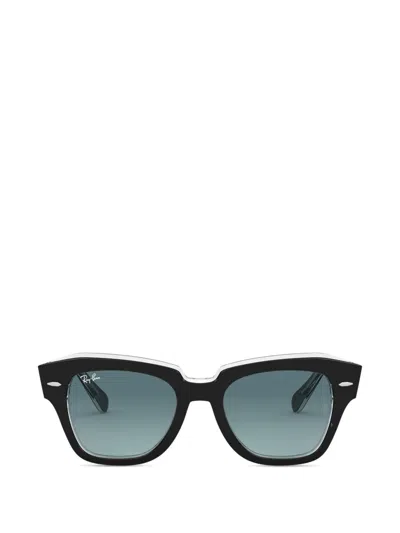 Ray Ban State Street Square-frame Sunglasses In Black