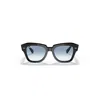 Ray Ban State Street Sunglasses Black Frame Blue Lenses 49-20 In Black