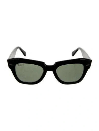 Pre-owned Ray Ban State Street Wayfarer Sunglasses In Black