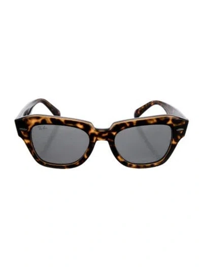 Pre-owned Ray Ban State Street Wayfarer Sunglasses In Brown