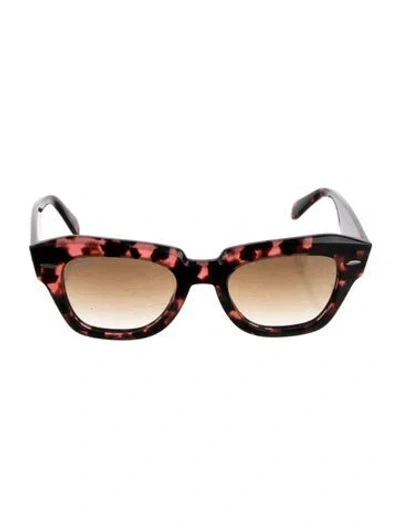 Pre-owned Ray Ban State Street Wayfarer Sunglasses In Brown