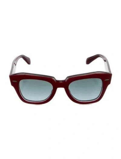 Pre-owned Ray Ban State Street Wayfarer Sunglasses In Red