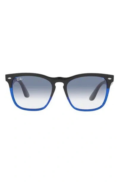 Ray Ban Ray-ban Steve 54mm Square Sunglasses In Black On Transparent Blue