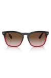 Ray Ban Ray-ban Steve 54mm Square Sunglasses In Grey/transparent Red
