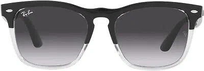 Pre-owned Ray Ban Ray-ban Steve Square Sunglasses, Black Transparent, Blue Gradient, 54mm In Gray