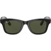 Ray Ban Ray-ban Stories Wayfarer 50mm Smart Glasses In Black/dark Green