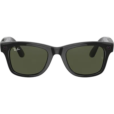 Ray Ban Ray-ban Stories Wayfarer 50mm Smart Glasses In Black/dark Green