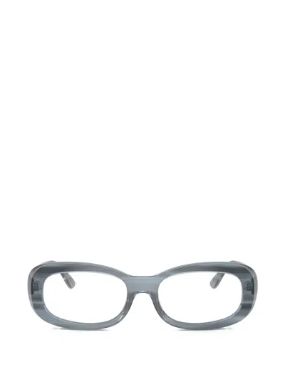 Ray Ban Striped Rectangle-frame Glasses In Gray
