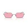 Ray Ban Yevi Bio-based Sunglasses Gunmetal Frame Pink Lenses 55-18 In 004/84