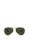 Ray Ban Aviator Sunglasses In Gold